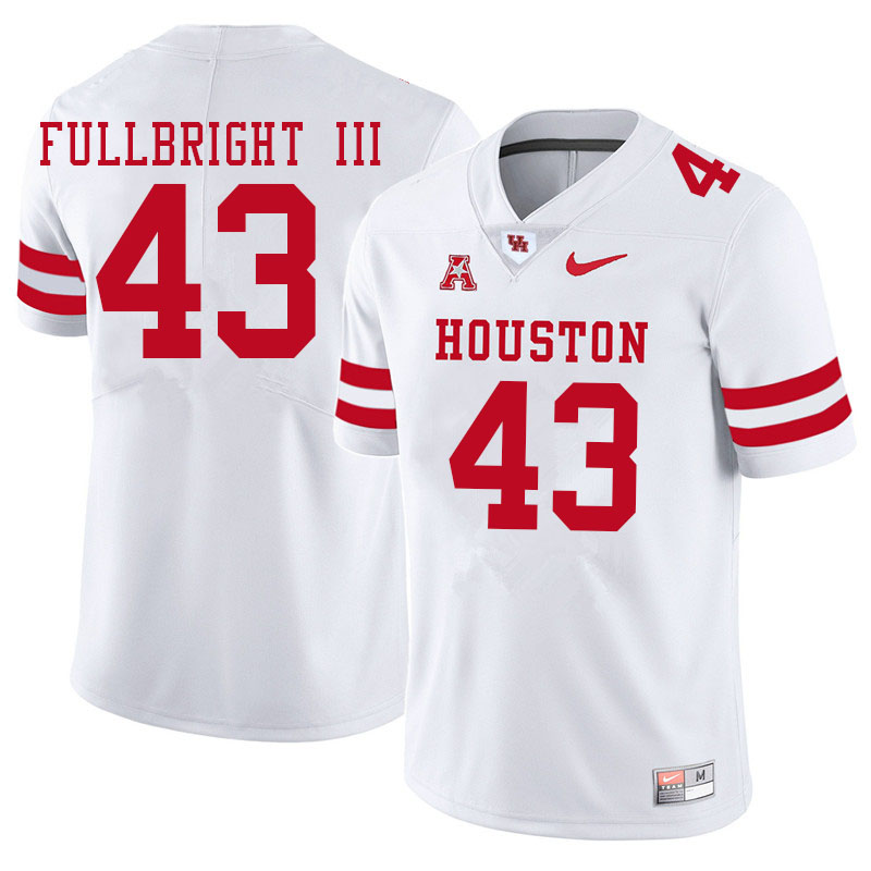 Men #43 James Fullbright III Houston Cougars College Football Jerseys Sale-White - Click Image to Close